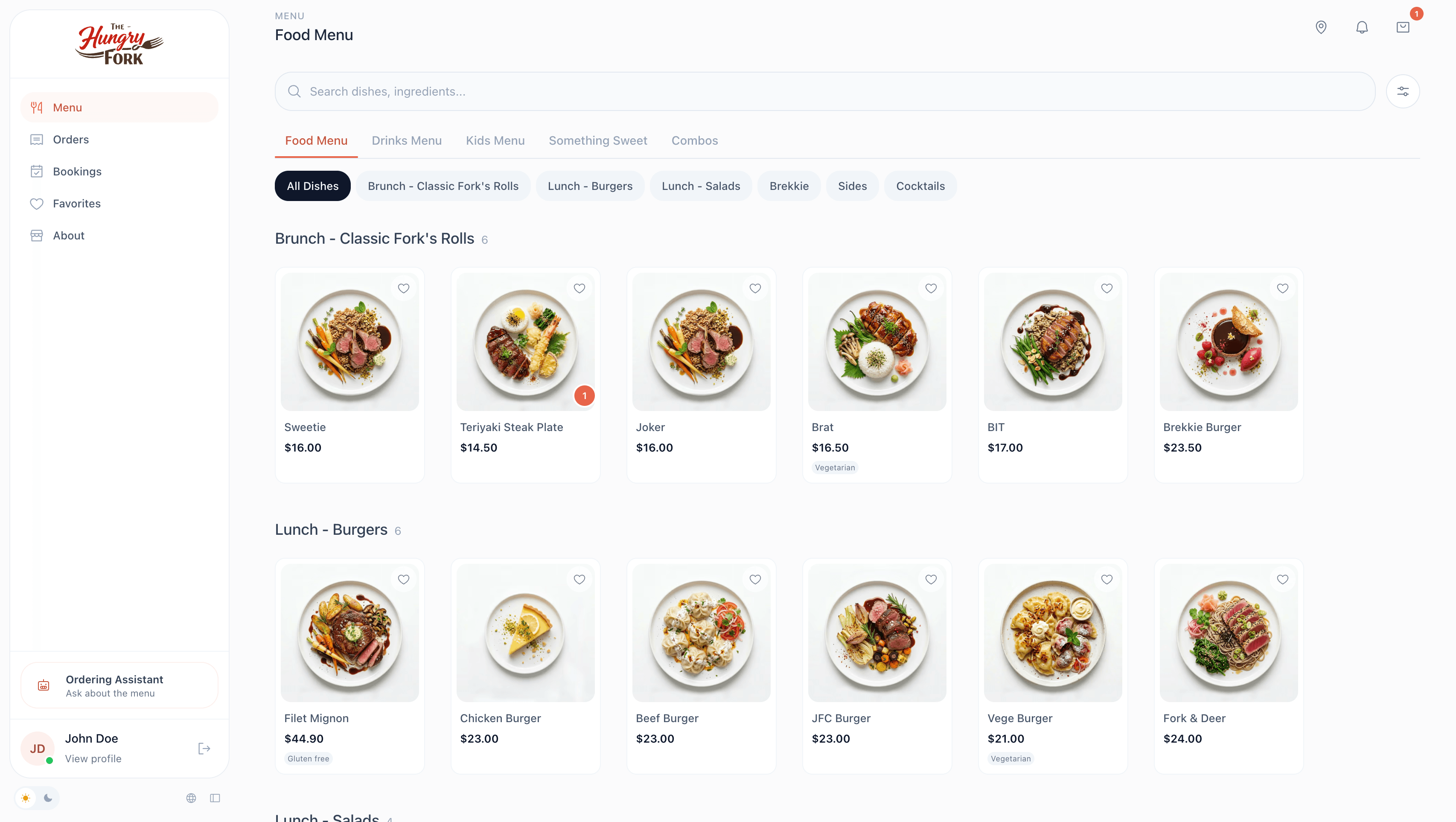 Beautiful digital menu with food photos that customers see when scanning your QR code