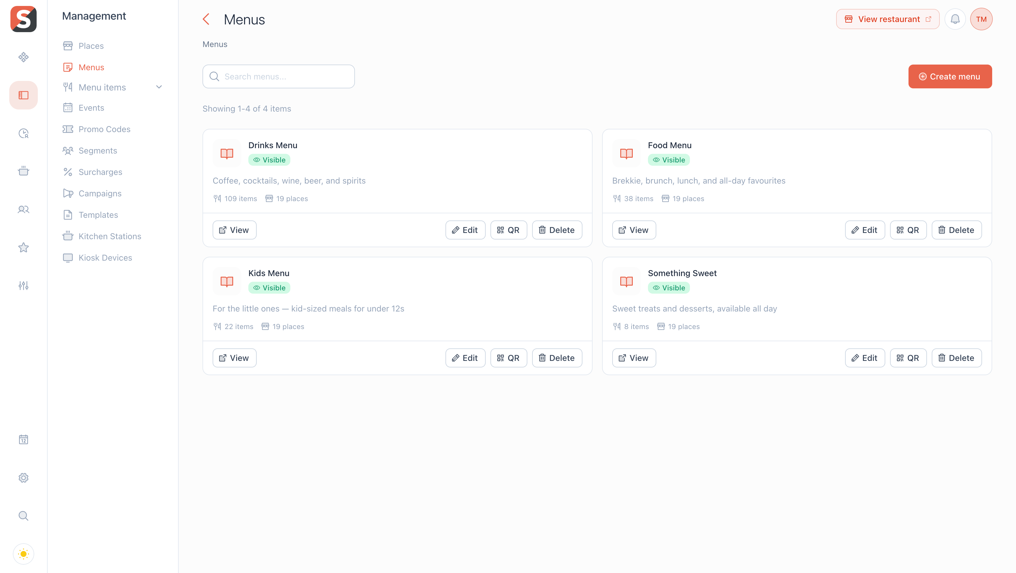 SmakSpace digital drink menu management